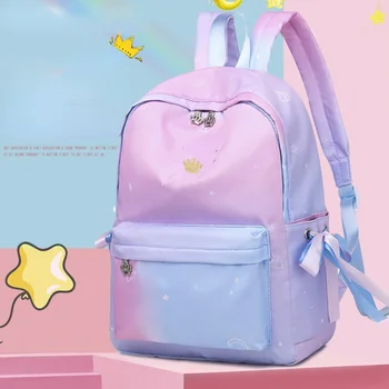  Универсальный простой модный рюкзак для старшеклассника, рюкзак феи мечты, градиентный цветной бант, водонепроницаемый студенческий повседневный рюкзак