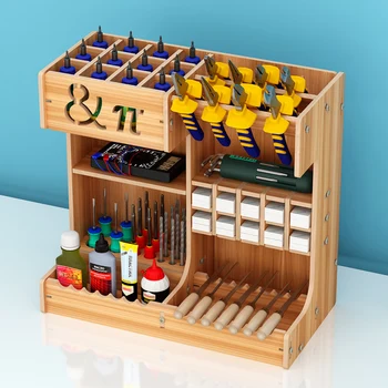  Модельный Стеллаж для хранения инструментов Деревянный ящик Настольный Отделочный ящик для инструментов для сборки Разное хранение