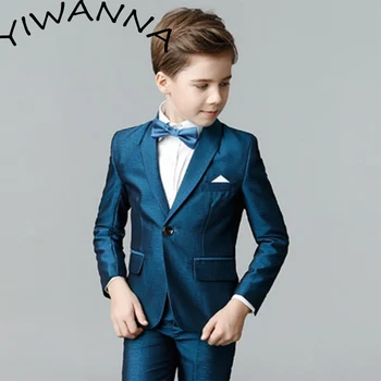  Официальный костюм для мальчиков на свадьбу, Детские праздничные Блейзеры, брюки, комплект детских смокингов, костюм из 2 предметов, сшитый на заказ