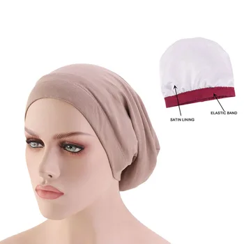  Женская атласная подкладка, шапочка для химиотерапии, эластичная лента, шапочка для ночного сна, Шапочки для химиотерапии рака, Головные уборы, аксессуары для волос