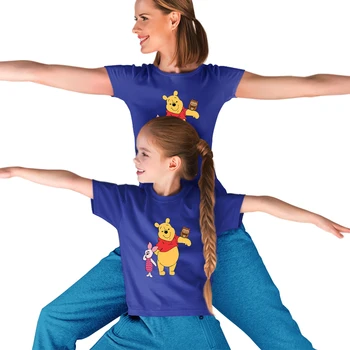  Футболка Winnie Best Friends Forever, креативный семейный образ для мамы и дочки, хит продаж, модная футболка Disney, прямая поставка