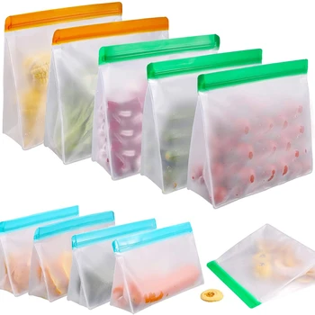  Силиконовая сумка для Хранения продуктов PEVA Ziplock Сумка Для Хранения продуктов Пластиковая Многоразовая Морозильная Камера Для Сохранения Свежести Кухонного Органайзера И Хранения