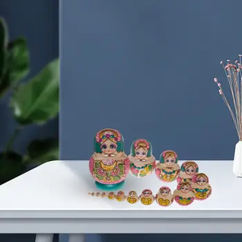  15 Штук Мультяшных штабелируемых кукол, Матрешка из дерева, Русская матрешка для офиса