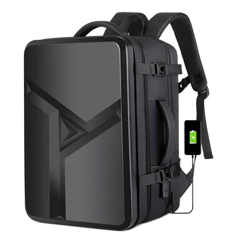  Мужской деловой рюкзак с жестким корпусом, зарядка через USB, школьная дорожная сумка, Водонепроницаемые Рюкзаки большой емкости, подходящие для 17-дюймового ноутбука, модные