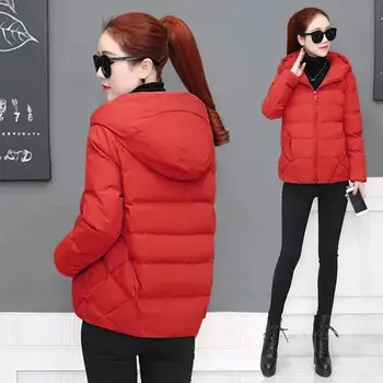  Новое зимнее женское холодное пальто, парки, супер горячая стеганая куртка с капюшоном, Укороченная куртка, Большой размер, топ с длинным рукавом, Корейская мода