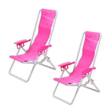  2 шт. Мини-шезлонг для дома, имитирующий Складной пляжный стул, Аксессуары для домашней модели, стулья