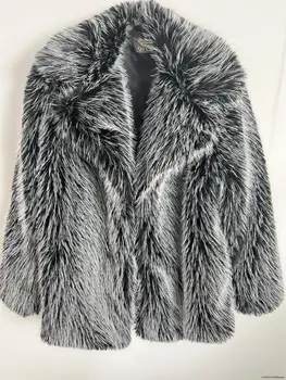  Зимнее Модное длинное пальто из смешанного искусственного меха, теплая меховая куртка для женщин в европейском и американском стиле, повседневный стиль для пригородных поездок, городской ветер