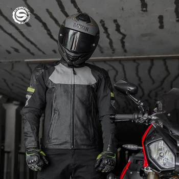  Мужская мотоциклетная куртка SFK, дышащая одежда для езды на мотоцикле, износостойкость при падении, теплая и ветрозащитная броня