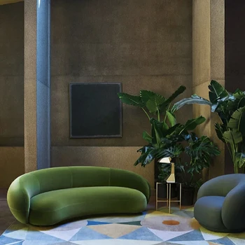  Европейский Тканевый диван для гостиной Минималистичный Ленивый Большой Офисный Диван для гостиной Из Массива дерева в Скандинавском Стиле, Современная Садовая Мебель Divano