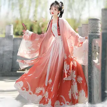  Китай Hanfu женская древняя традиционная женская карнавальная одежда Hanfu для косплея оранжево-синий костюм Hanfu плюс размер китайский hanfu