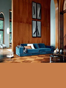  Диван с низкой спинкой для четырех человек, современный диван в простом стиле, американский легкий роскошный мягкий диван
