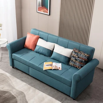  Тканевый диван-кровать, многофункциональный Складной Телескопический Простой Раскладной диван для гостиной, мебель в скандинавском стиле