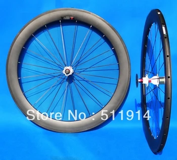 WS-CW05 Полностью углеродистая матовая колесная пара шоссейного велосипеда 50 мм Clincher 700C Clincher Rim, черные спицы, белая ступица, (один комплект)