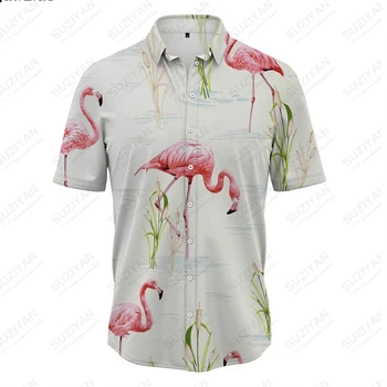  Самая продаваемая мужская повседневная рубашка с коротким рукавом 2023 года, дизайн с лацканами, однобортная, длинный рукав, кокосовая пальма, свободный крой