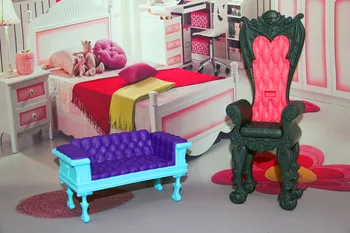  Милый Кукольный Домик с Монстрами, Аксессуар для Кукольного Домика, диван, кресло, Пластиковая Мебель, подарок на День рождения для детей, девочек