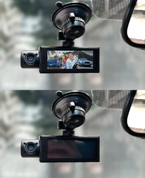  заводские оптовые видеорегистраторы 1080p с тремя объективами, автомобильные камеры с внешним GPS-трекером, мини-приборная панель, дисплей скорости вождения