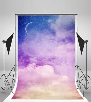  Фон для фотосъемки Облачный фон с Луной пастельного цвета