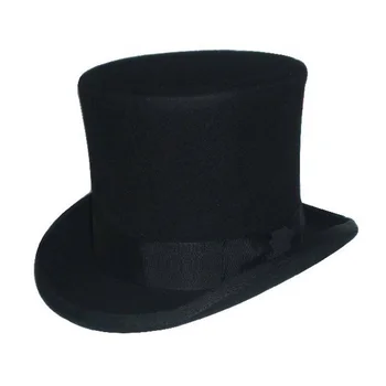  4 размера, топ в стиле стимпанк, черный Шерстяной фетр, Классические Винтажные Фетровые шляпы Фокусника, Президент Линкольн, Шляпа-котелок Для джентльмена