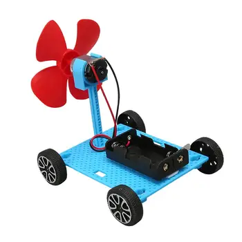  Ветряная электростанция с игрушечным автомобилем Проекты DIY Stem Детские игрушки для сборки развивают практические способности и воображение Аксессуары