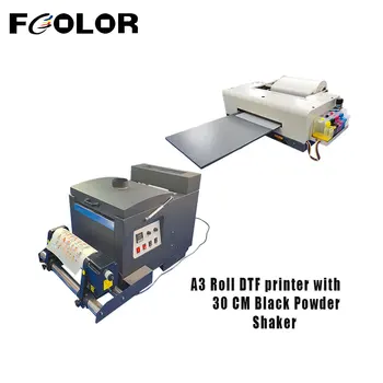  Fcolor A3 Roll DTF Принтер L1800 Струйный Принтер Для Печати Футболок Печатная Машина С 30 см Черной Сушилкой Порошковый Шейкер для Переноса Одежды