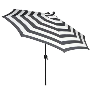  Better Homes & Gardens Outdoor 9'Ibiza Stripes Круглый кривошипный зонт премиум-класса для патио