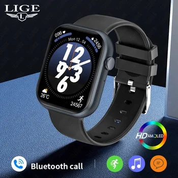  LIGE 2023 Новые смарт-часы для мужчин, здоровье, кровяное давление, полный сенсорный вызов Bluetooth, Фитнес-трекер, Водонепроницаемые Женские Умные часы