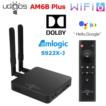  UGOOS AM6B Plus TV BOX Amlogic S922X-J Android 9,0 DDR4 4 ГБ оперативной памяти 32 ГБ WiFi6 1000M BT5.0 OTT 4K AM6 Plus TVBOX