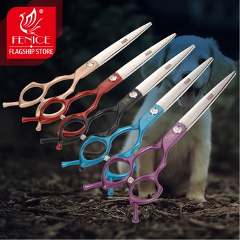 Fenice Jp440c Красочные ножницы для стрижки домашних животных 6,5 7,0 дюймов для стрижки собак Прямые ножницы