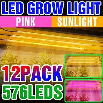  220 В Светодиодный светильник для выращивания растений, Полный спектр Затемняемых Комнатных цветов, Семена для выращивания растений, USB Гидропонная лампа, Освещение теплицы