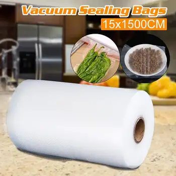  15*1500 см вакуумный мешок для пищевых продуктов вакуумный рулонный мешок упаковочный мешок Кухонный Пищевой вакуумный Упаковщик пакеты для пищевых продуктов Вакуумные продукты длительного хранения Свежими