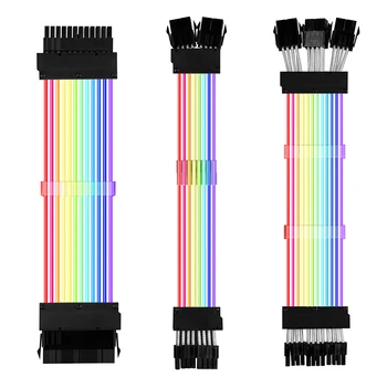  Удлинитель блока питания ARGB RGB ATX 24Pin PCIe GPU Двойной Тройной 8-Контактный 6 + 2Pin Кабель-шнур Удлинитель материнской платы