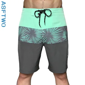  Четырехсторонние эластичные быстросохнущие пляжные брюки с поперечным принтом спа-серфинга, мужские шорты для бодибилдинга с цветочным принтом
