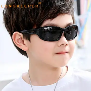  LongKeeper/Детские Солнцезащитные очки для девочек и мальчиков, Новые модные Солнцезащитные очки для спорта на открытом воздухе, Детская Овальная посуда для глаз, черные оттенки, детские очки