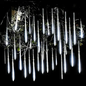  8 Трубок Метеоритный дождь светодиодные гирлянды Уличные Гирлянды Елочные украшения для улицы Новогодние сказочные садовые огни