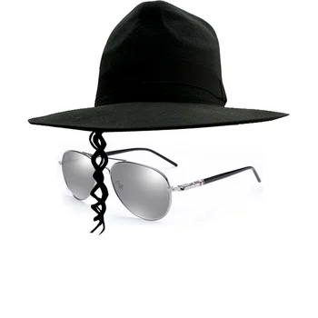  Майкл Джексон М.Дж. Черная шляпа Классическая фетровая шляпа с несколькими париками Лягушачьи серебряные солнцезащитные очки Костюмы на Хэллоуин