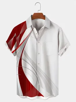  Гавайская мужская рубашка в праздничном пляжном стиле, топ с 3D цветочным принтом, повседневный крой, большая рубашка, дизайнерская одежда 2023