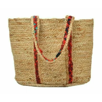  Сумка из индийского джута Тканая сумка с широким пространством для хранения, сумка-тоут, сумка-органайзер для хранения
